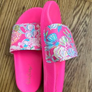 Lilly Pulitzer Cabana Slide Beach Sandal Flip Flop Pink Isle Size 8